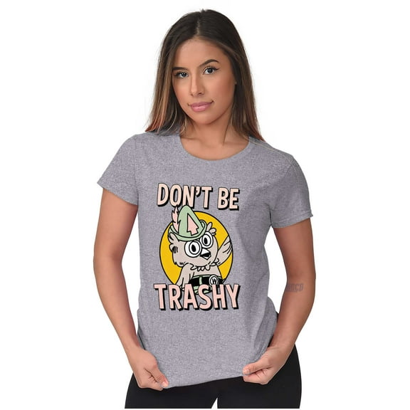 Woodsy Owl Don't Litter Retro Cartoon Women's T Shirt Ladies Tee Brisco Brands L