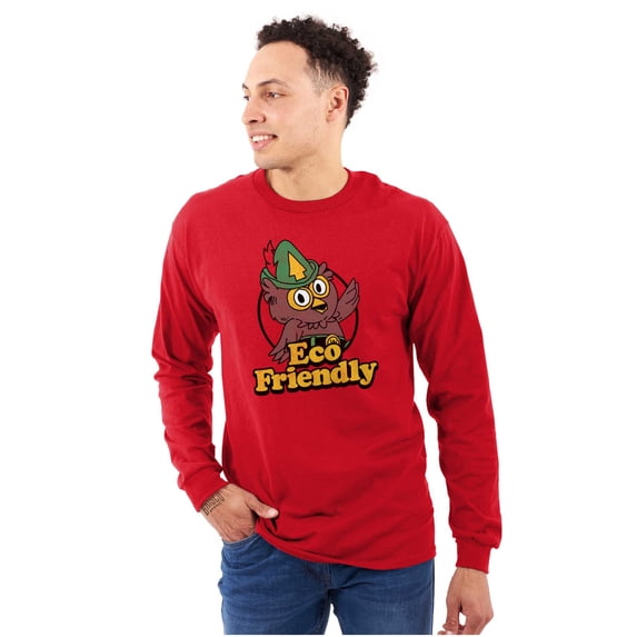 Woodsy Owl Eco Friendly Cute Forest Long Sleeve TShirt Men Women Brisco Brands S
