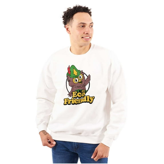 Woodsy Owl Eco Friendly Cute Forest Sweatshirt for Men or Women Brisco Brands L