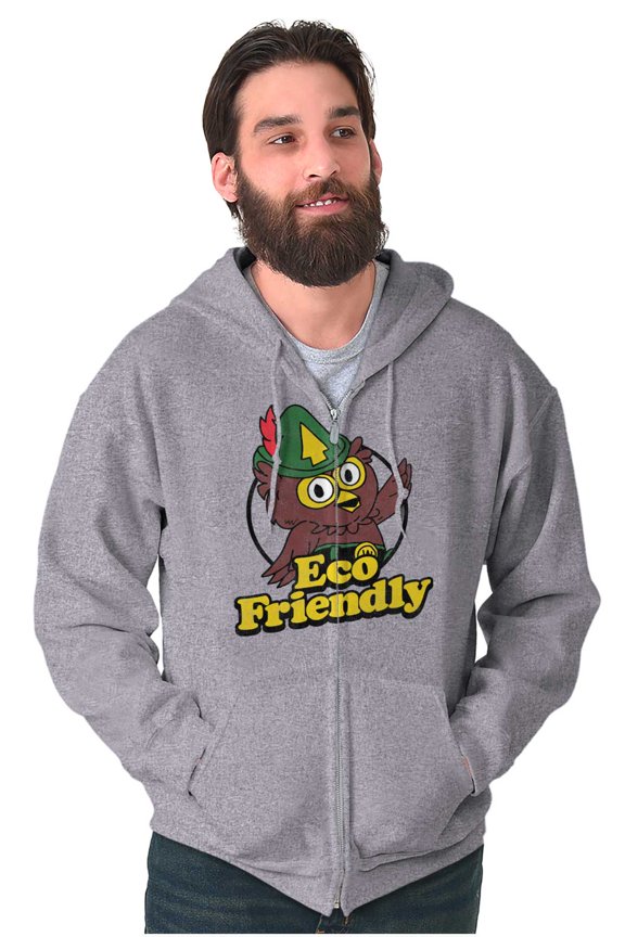 Eco Friendly Cute Forest Zip Up Hoodie Men's Women's Brisco Brands S