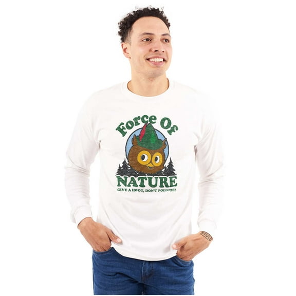 Woodsy Owl Give a Hoot About Nature Long Sleeve TShirt Men Women Brisco Brands S