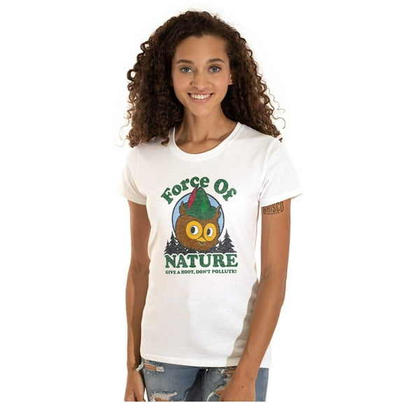 Woodsy Owl Give a Hoot About Nature Women's T Shirt Ladies Tee Brisco Brands M