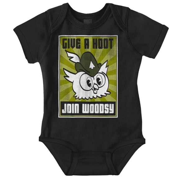 Woodsy Owl Give a Hoot Forest Service Romper Boys or Girls Infant Baby Brisco Brands 12M
