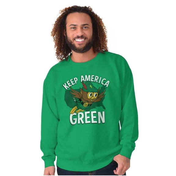 Woodsy Owl Keep America Green Sweatshirt for Men or Women Brisco Brands S