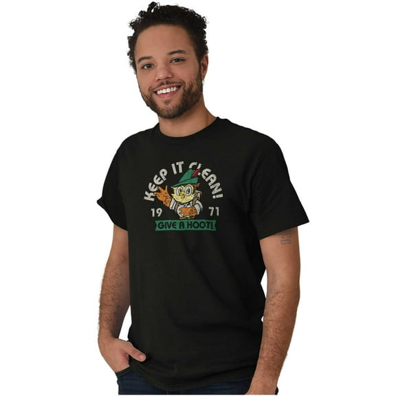 Woodsy Owl Keep it Clean Give a Hoot Men's Graphic T Shirt Tees Brisco Brands S