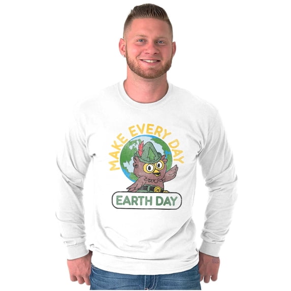 Woodsy Owl Make Everyday Earth Day Long Sleeve TShirt Men Women Brisco Brands L