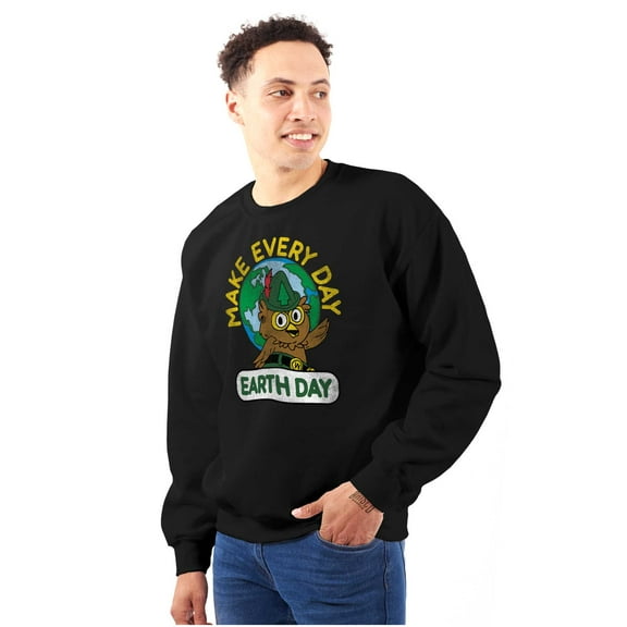 Woodsy Owl Make Everyday Earth Day Sweatshirt for Men or Women Brisco Brands S