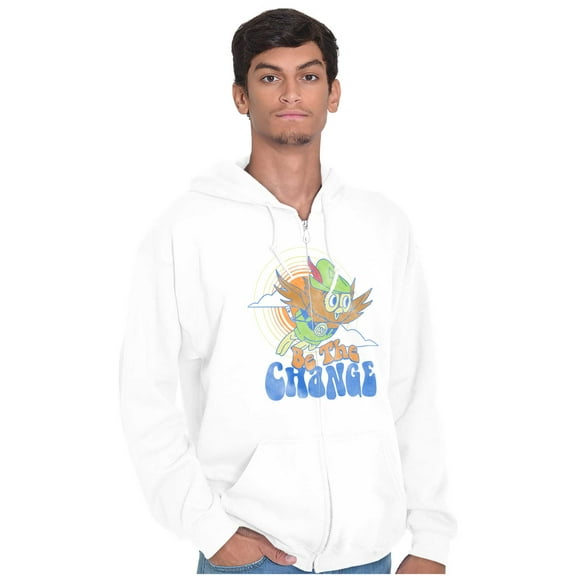Woodsy Owl Vintage Be The Change Zip Up Hoodie Men's Women's Brisco Brands M