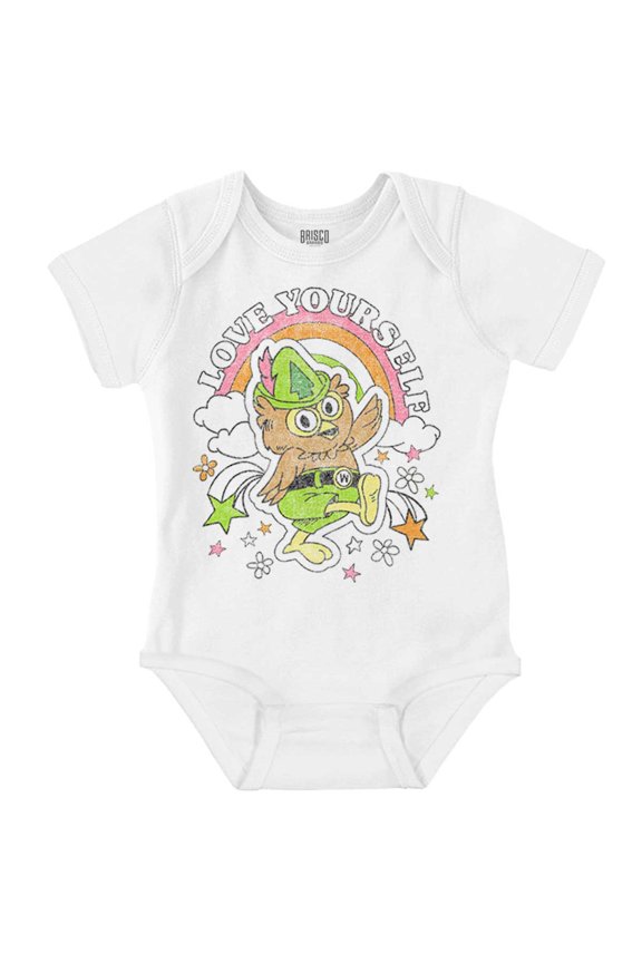 Woodsy Owl Vintage Love Yourself Romper Boys or Girls Infant Baby Brisco Brands NB