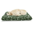 thumbnail image 1 of Woodsy Pet Bed, Forest Objects Leaves Twigs Pine Cones Beatles Drawn by Hand, Chew Resistant Pad for Dogs and Cats Cushion with Removable Cover, 24" x 39", Dark Forest Green White, by Ambesonne, 1 of 4