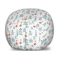thumbnail image 1 of Woodsy Storage Toy Bag Chair, Fox and Trees in Folk Art Holiday Season, Stuffed Animal Organizer Washable Bag, Small Size, White Multicolor, by Ambesonne, 1 of 3