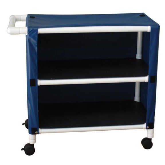 Woodtone 2-shelf utility & linen cart with mesh