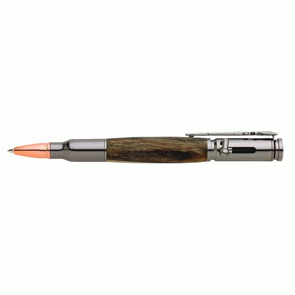 Woodturning Project Kit to Make Bolt Action 30 Caliber Pen Kit, Gun Metal Finish