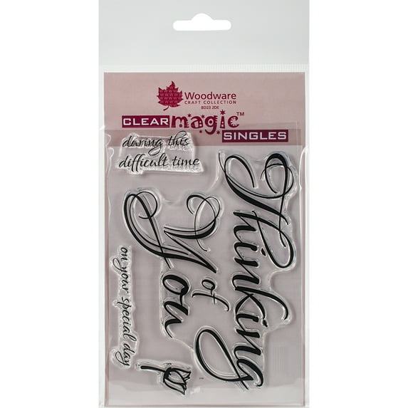 Woodware Clear Stamps 3.5"X5.5"-Scripted Thinking Of You, Pk 1