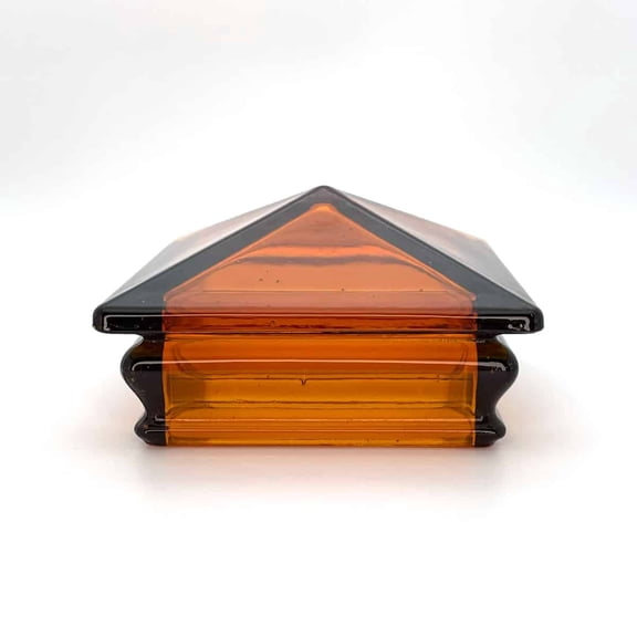 Woodway Pyramid Glass Post Cap, Ambered Yellow, Fits 4x4 Posts, 9-Pack