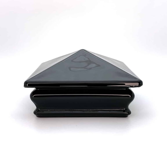 Woodway Pyramid Glass Post Cap, Onyx Black, Fits 4x4 Posts, Single Piece