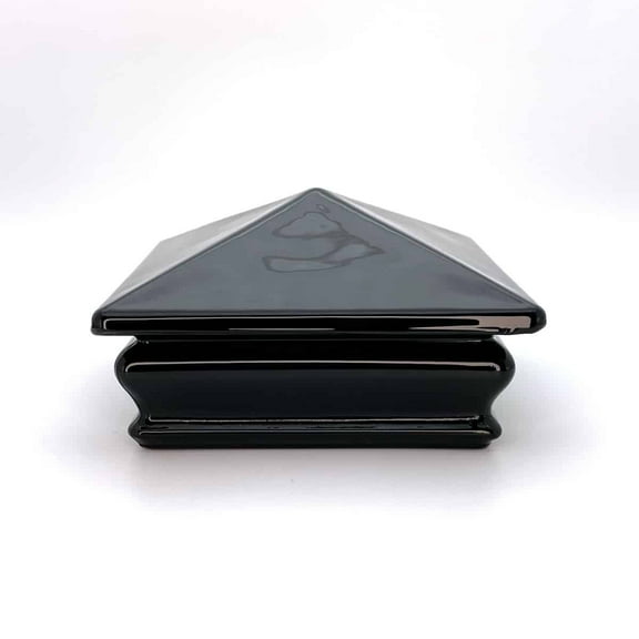 Woodway Pyramid Glass Post Cap, Onyx Black, Fits 6x6 Posts, Single Piece
