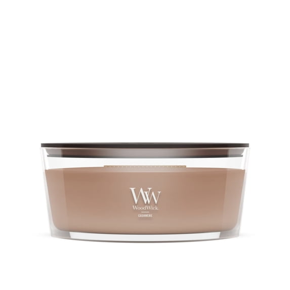 WoodWick Cashmere Scented Ellipse Candle, Crackles as it Burns, Up to 50 hrs burn time, Great for Gifting, 16oz