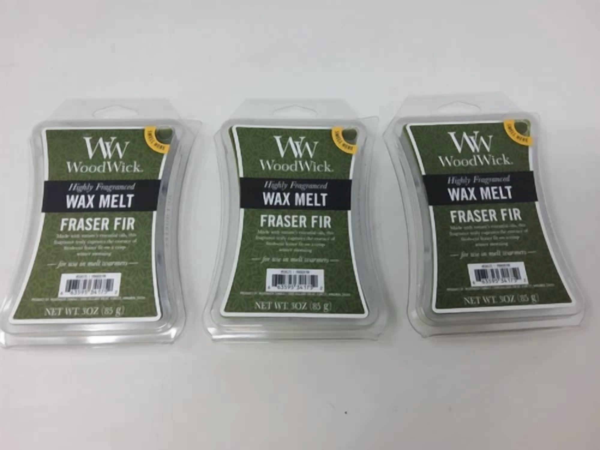 Woodwick Frasier Fir Hourglass Wax Melts - 3 Oz Ea Pack 3Pks