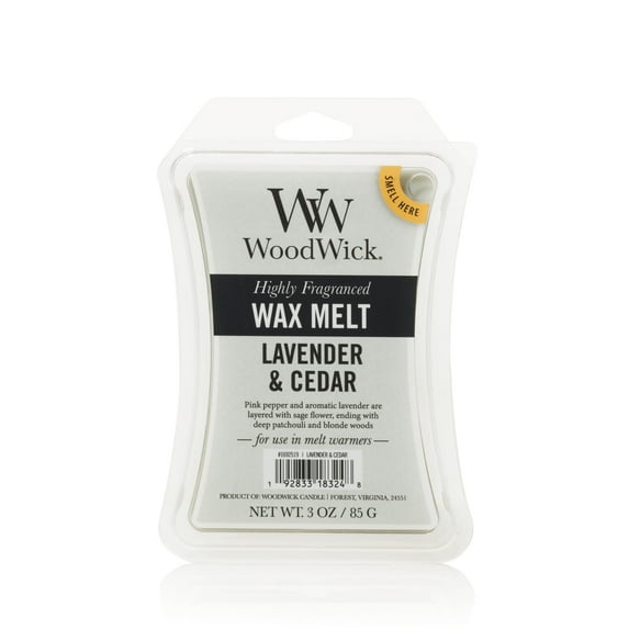 Woodwick Wax Melts, Lavender & Cedar, 1 Pack of 6, 3 oz
