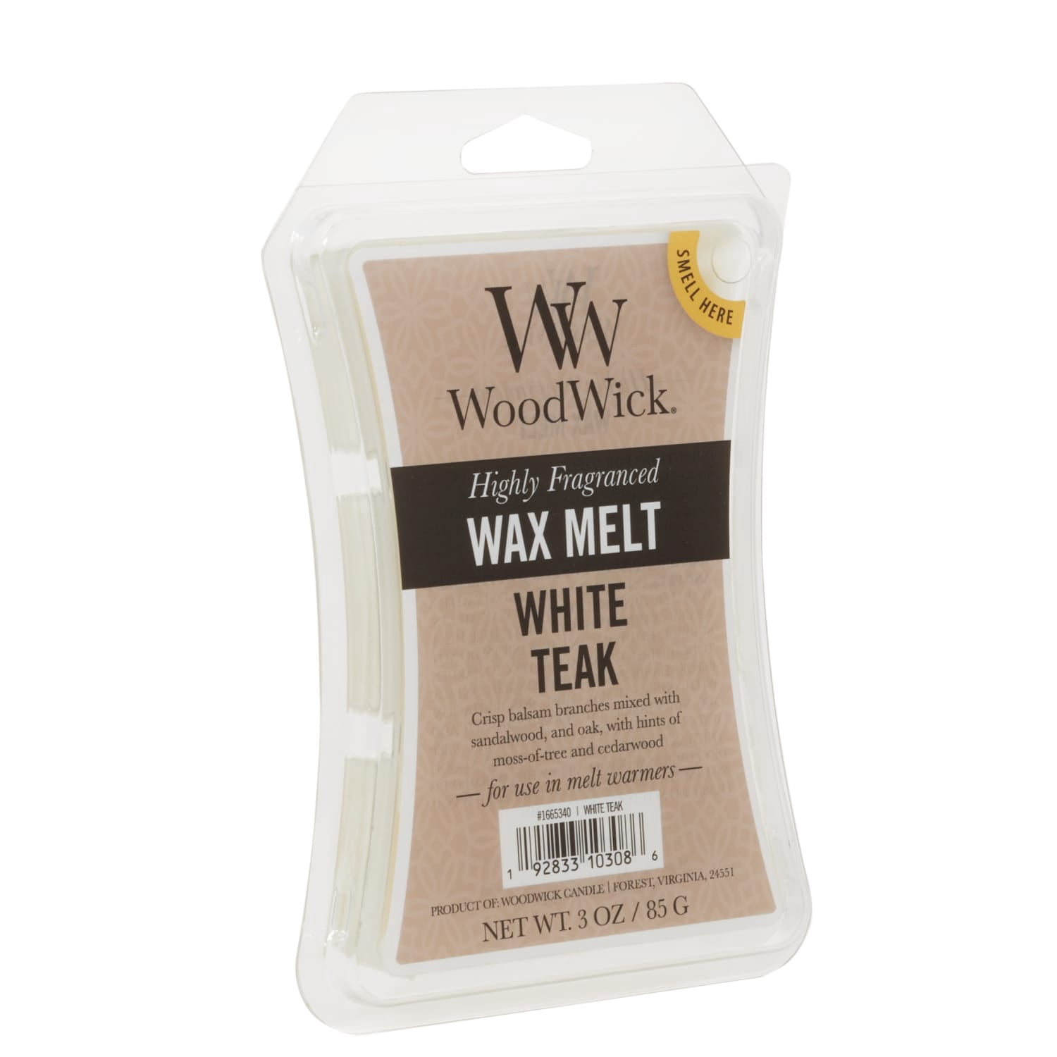 Woodwick Wax Melts, White Teak, 1 Pack of 6, 3 oz - Walmart.com