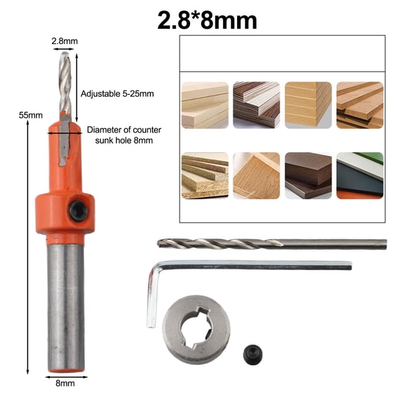 Woodwork Countersink Drill Bit Adjustable Opener Milling Cutter And Limiter Designed For Wood Work Drilling And Counterbore