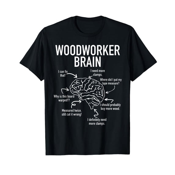Woodworker Brain Funny Woodworking Humor Design T-Shirt