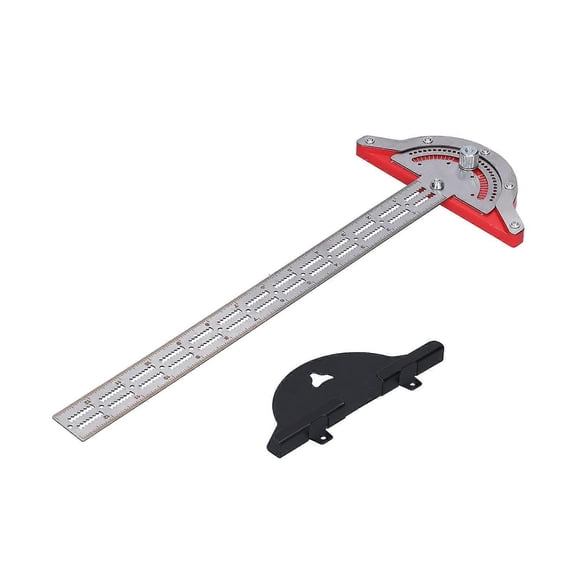 Woodworker Edge Ruler Protractor Stainless Steel Angle Measuring Tool Carpenter Accessory 38.1cm