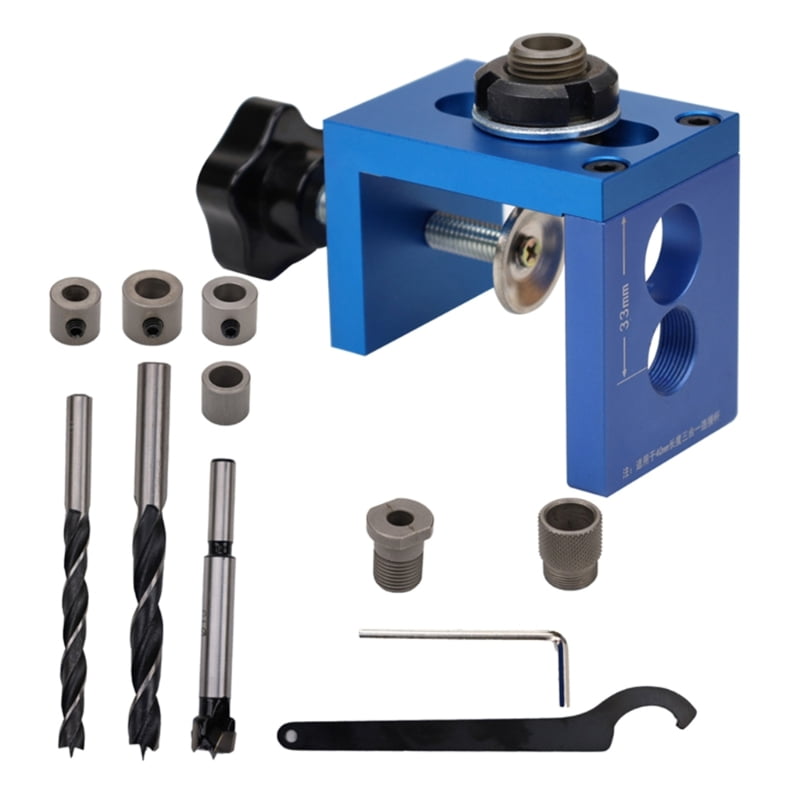 Woodworking 3 In 1 Dowelling Jig Universally Dowel Cams Jig Wood Hole Drilling Guide Locators Adjustable