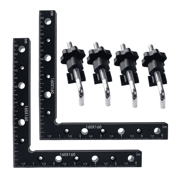 Woodworking Adjustable Corner Clamping Ruler Aluminium Right Angle Clamp L-Shaped Aux xc5512