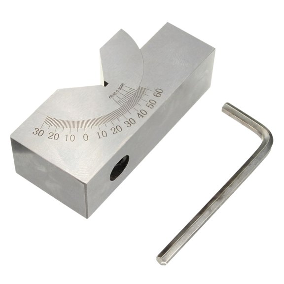 Woodworking Angle Gauge AP25 Steel Measuring Block with 0-60 Degree Scale Precisions Angle V Block