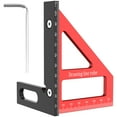 thumbnail image 1 of Woodworking Angle Ruler Aluminum Alloy 45/90° Miter Triangle Ruler Sturdy Square Protractor Precise Carpenter Measuring Ruler 3D Multi Angle Layout Measuring Tool for Woodworking, 1 of 10