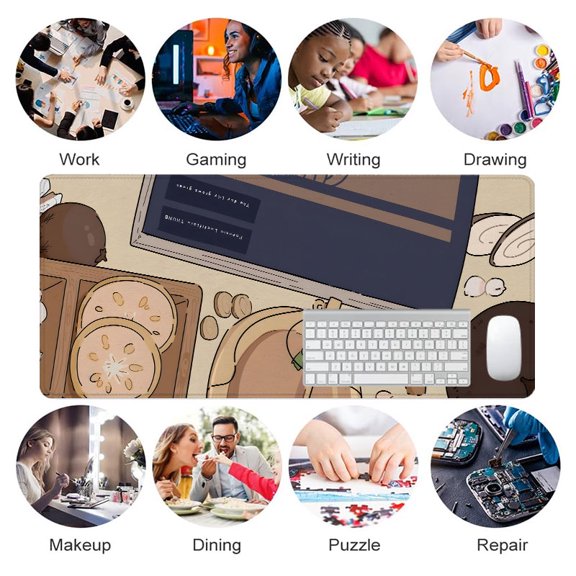 Woodworking Art Mouse Pad 31.5 x 11.82 Inches Rubber Desk Accessory for Office and Home Use