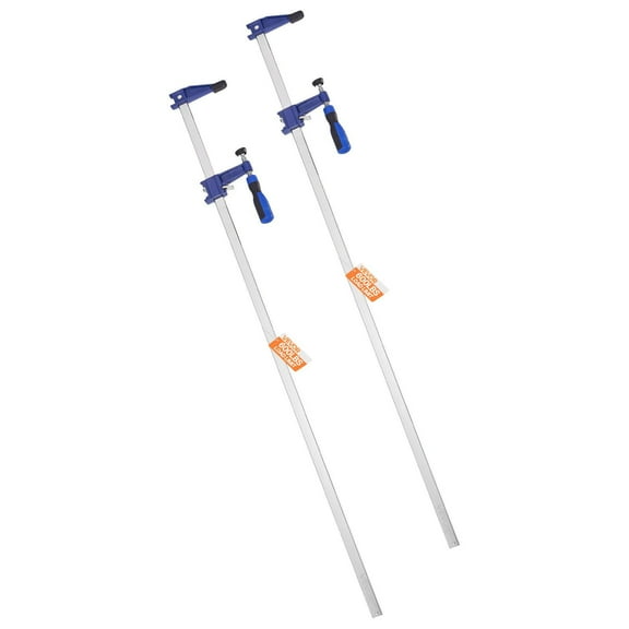 Woodworking Bar Clamps 2 Pack 36 Inch Opening 600 Lbs Load Limit Lockable F Clamp Cast Iron Carbon Steel 2.5 Inch Depth Easy to Use for Metal Working