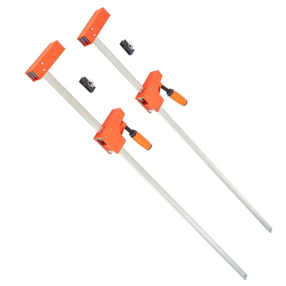 Woodworking Bar Clamps 2-Pack 50 Inch Parallel F Clamps 1100 lbs Load Limit High Strength Plastic Carbon Steel for Metal Working