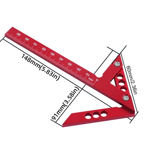 Woodworking Center Scriber, 3.9" Range, Accurate Marking Tool for 45  90 Angles