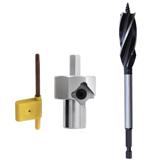 Woodworking Chamfer Tool T10 Alloy Blade Stainless Steel 9mm Hex Shank for 19mm/20mm Dog Holes Polished Finish for Electric Drills