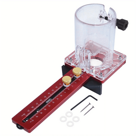 Woodworking Circle Cutting Jig,Router Slotting Base W/Adjustable Extension Rod Support for Electric Wood Milling Guide