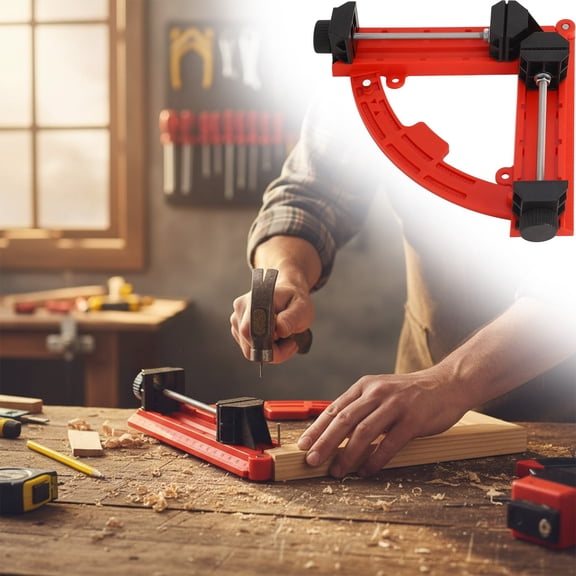 Woodworking Clamp Ecohintz Adjustable Movable Woodworking Corner Clamp - 30-90 Degree Multi-Angle Fixing Tool - Perfect for Home Diy Projects & Cabinet Assembly - Heavy-Duty, Corner Clamp, Red