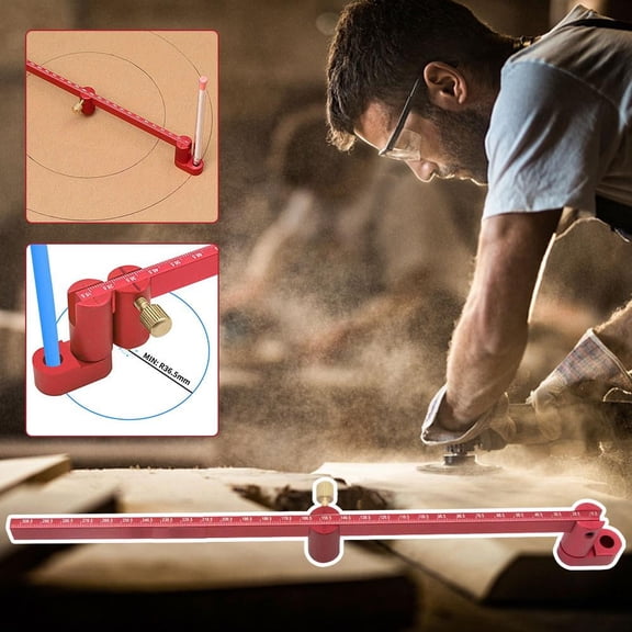 Woodworking Compass Scriber - 300mm Adjustable Circle Drawing Tool, Precision Metal Drafting Caliper for Carpenter Layout and Marking