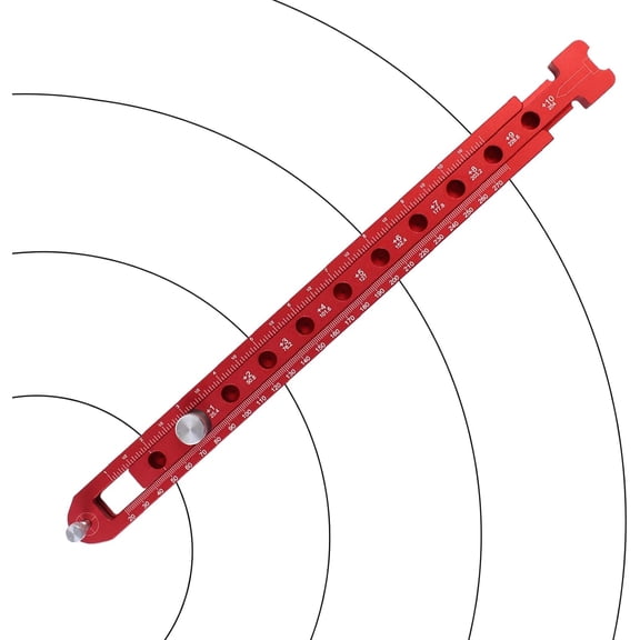 Woodworking Compass Scriber, Dual-Scale Alloy Circle Drawing Ruler, Red Scriber Tool for Woodworking, Metric/Imperial Adjustable Compass Tool for Carpenters and Craftsmen$$Tools