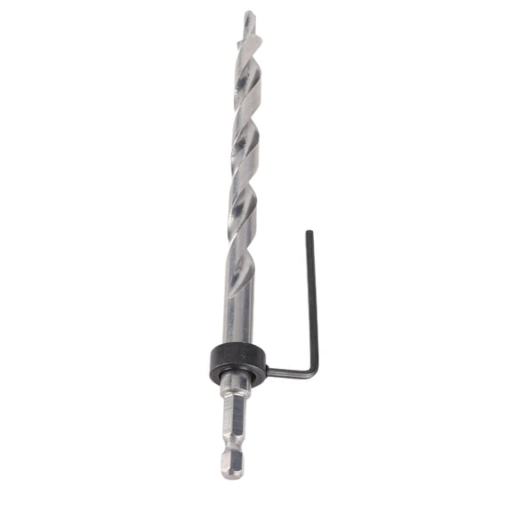 Woodworking Drill Bit with Depth Stop, 3/8" Lip  Spur, Hex Shank for Easy Use