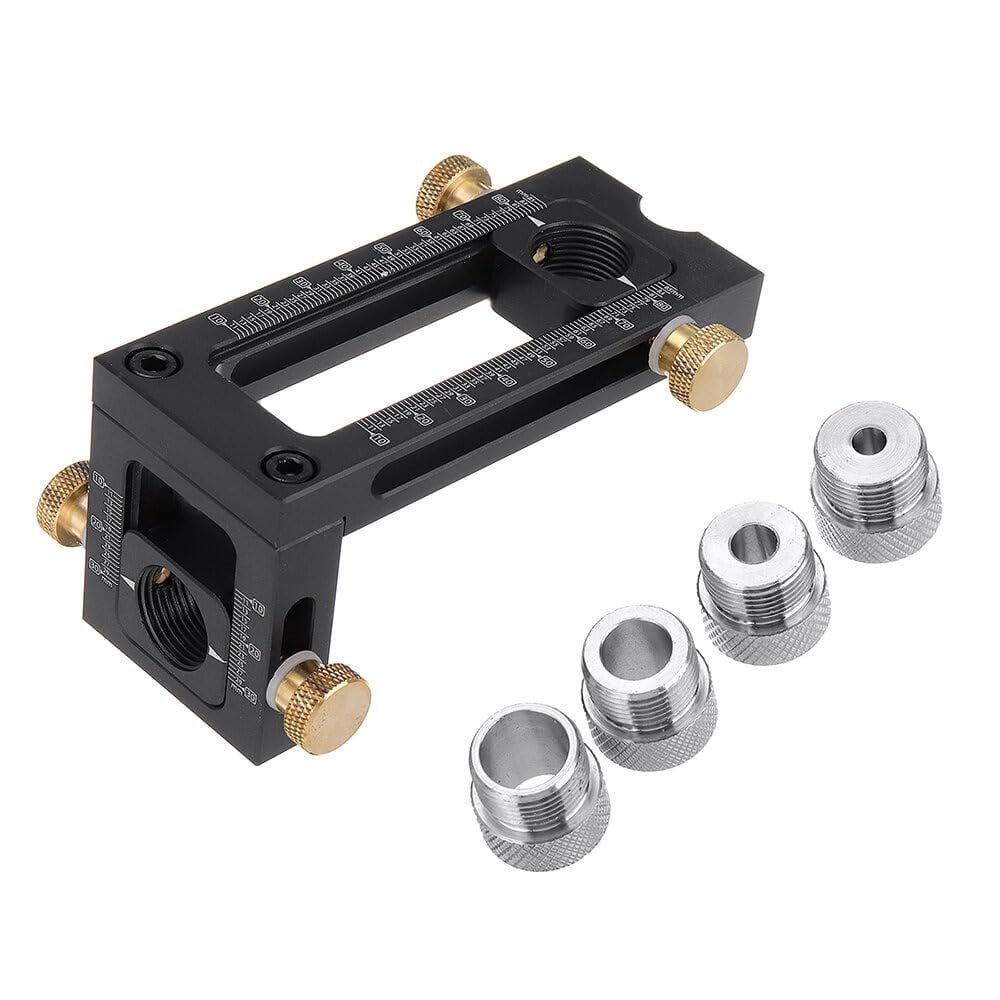 Woodworking Drill Jig, 6/8/10/12mm Hole Punch Locator for Cabinet Hardware, Furniture, and Baby Bed Screws