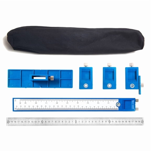 Woodworking Drill Punch Locator Jig Kit Drill Guide Cabinet Handle Knob Template Locator Hole Punch Tool for Woodworking,1 x Woodworking Drill Punch Locator Jig Kit,Blue