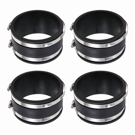 Woodworking Dust Collection 4-Inch Flexible Cuff with Hose Clamps 4-Set TPE+Metal 70149