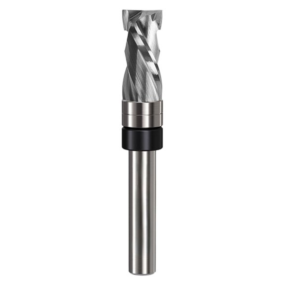 Woodworking End Mill 1/4Inch/3/8Inch/1/2Inch/3/4Inch Shank Bearing Compression Flush Trim Solid Metal Router Bit