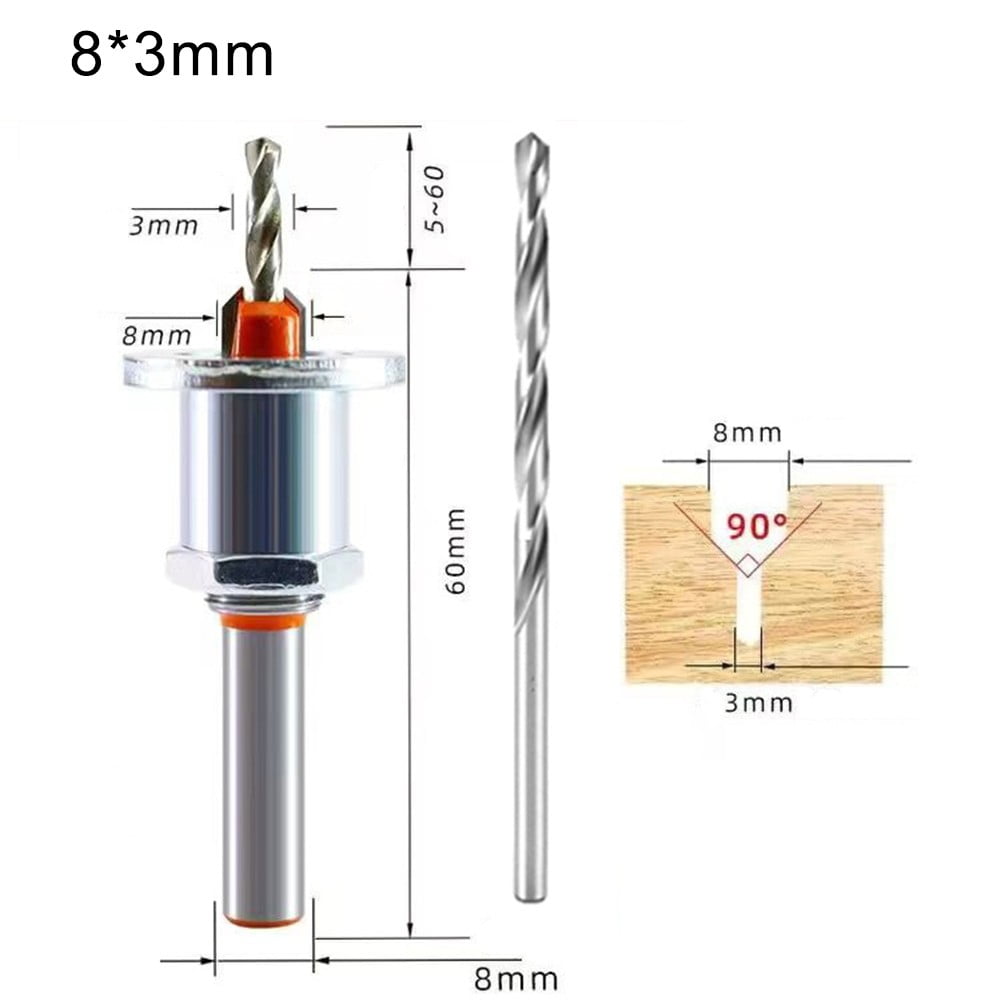 Woodworking Essential 8mm Adjustable Countersink Drill Bit with Limiter