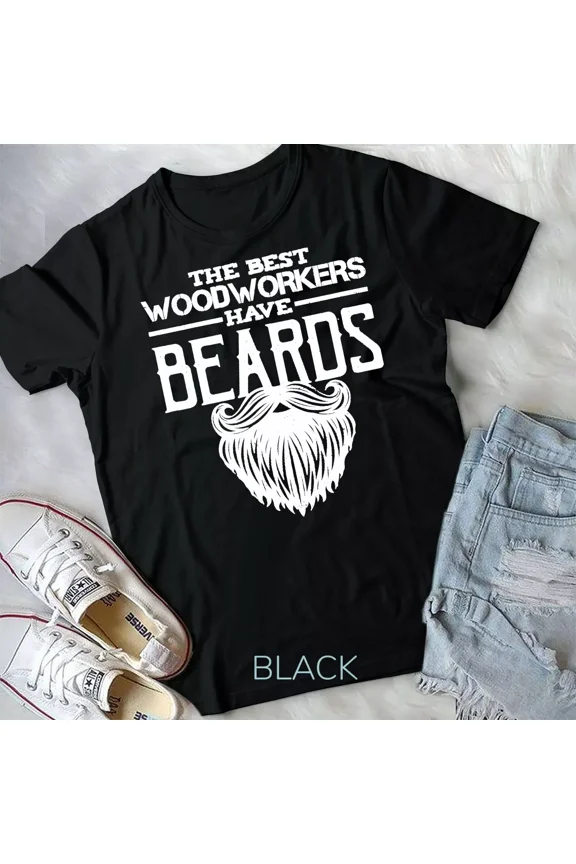 Woodworking Gift Unisex T-Shirt, Woodworker, Carpentry, and Beard Themed Unisex T-Shirt