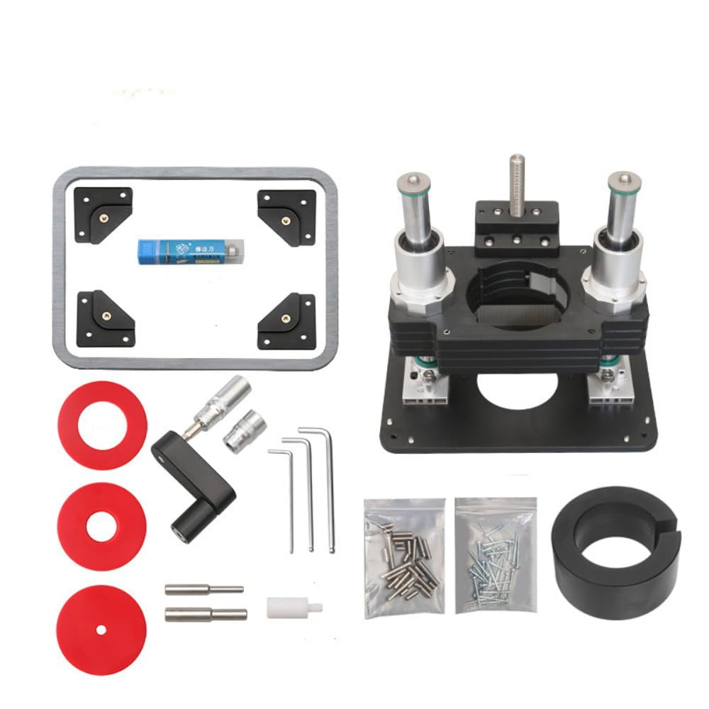 Woodworking Heavy Duty Router Lift with Aluminium Router Table Insert Plate Woodworking Tools
