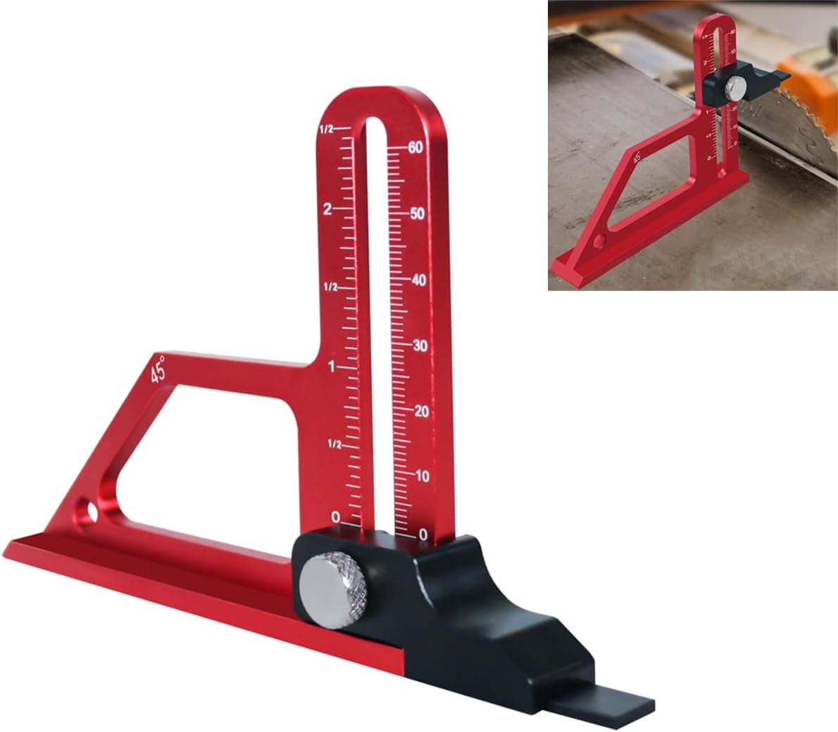 Woodworking Height Gauge, Depth Measuring Tool, Aluminum Alloy Table ...